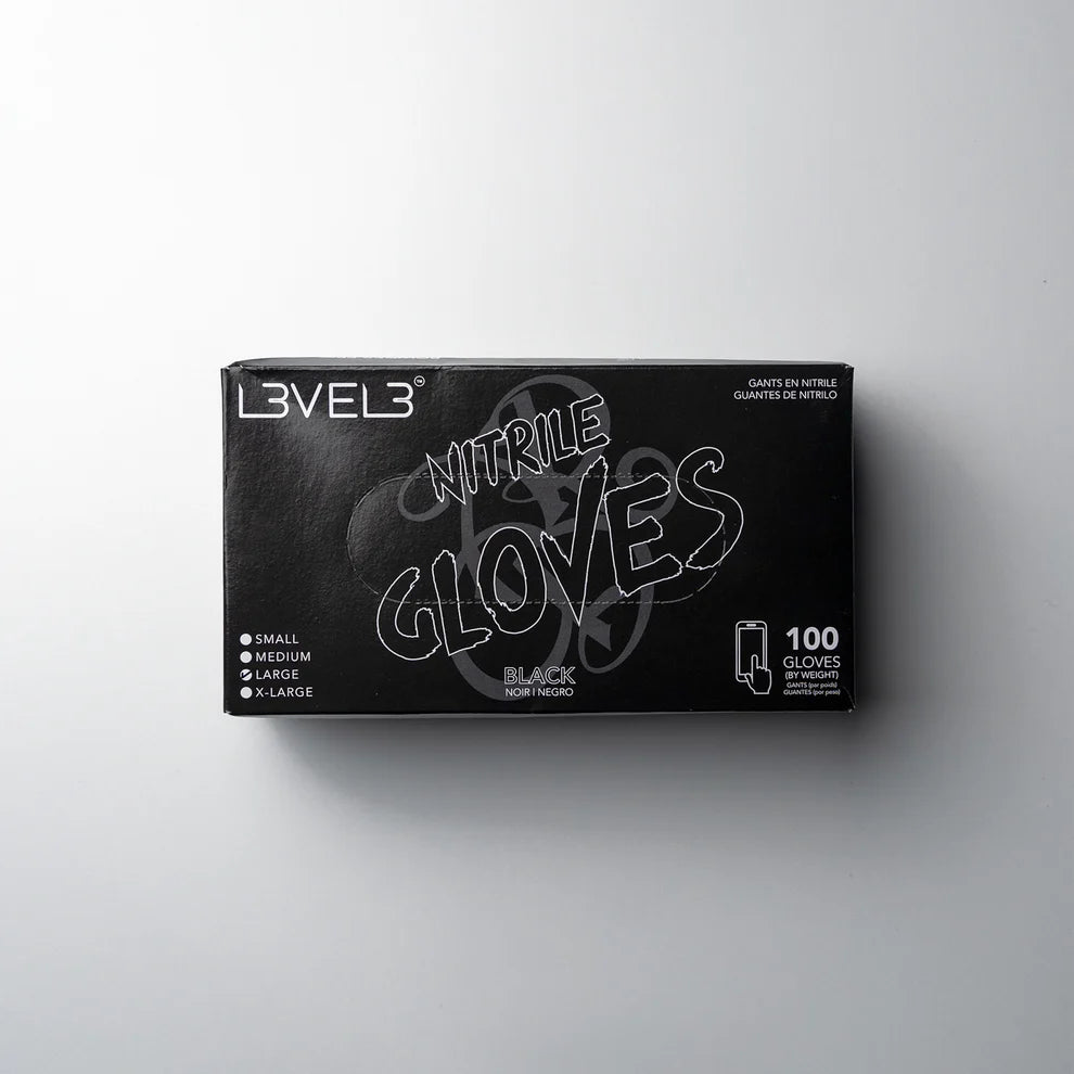 L3VEL3 Nitrile Gloves (Black)