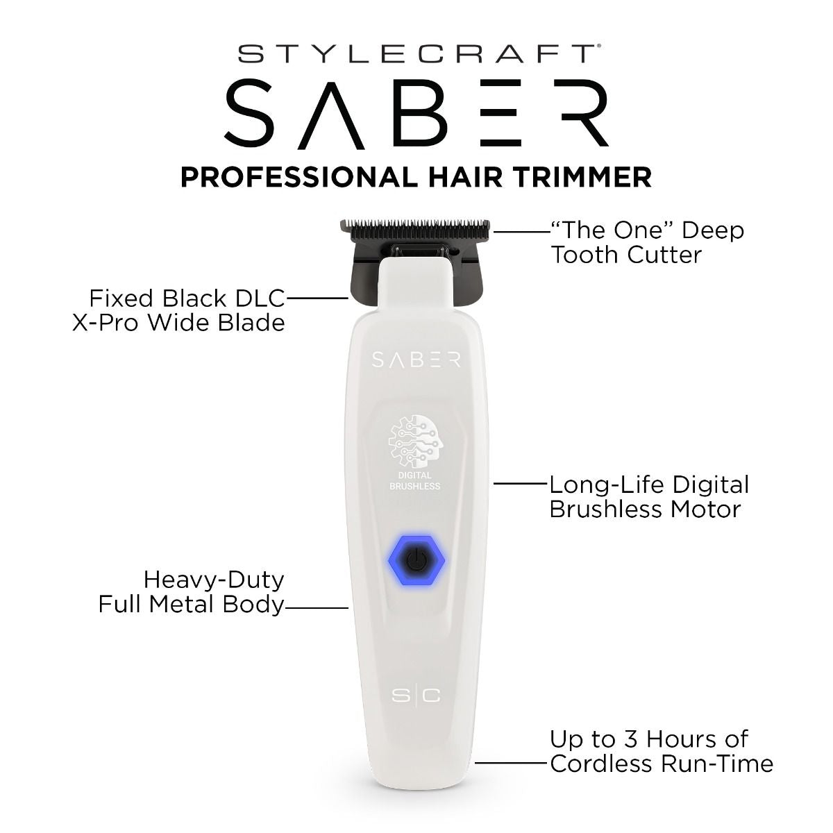 StyleCraft White Saber Trimmer